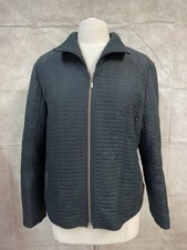 Chico's Women's Black Quilted Jacket Zip Up Long Sleeve