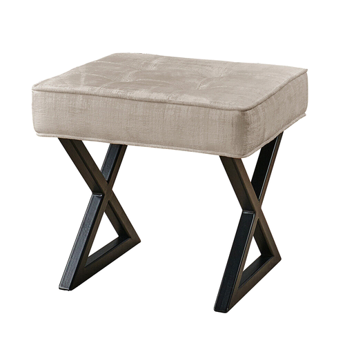 Taburete otomano tapizado de terciopelo para pies asiento de tocador con moderno metal X-Pag 17"" H - Imagen 49 de 107