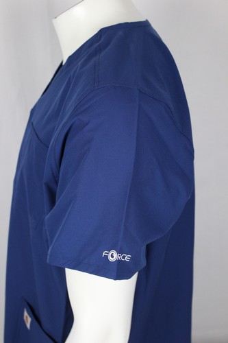Carhartt Scrubs Top Unisex Force Essentials Modern V Neck 6 Pocket Blue C15013 - Picture 3 of 6