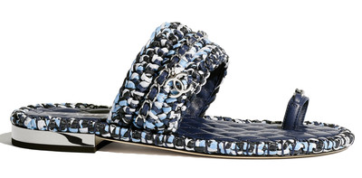 chanel raffia slides