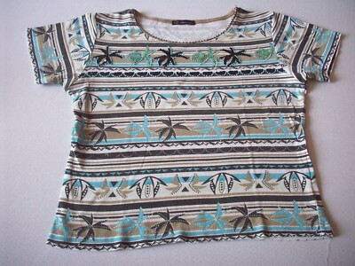 T-Shirt Kurzarm runder Ausschnitt  Gr. S  CPM Collection  Muster Perlen bestickt