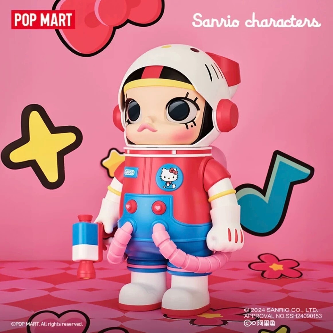 Molly Hello Kitty popmart アクションフィギュア POP MART MEGA SPACE MOLLY 400% Confirmed-Hello Kitty ABS PVC