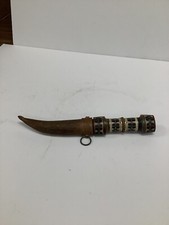 Decorative Inlay Handled Dagger With Engraving On Blade