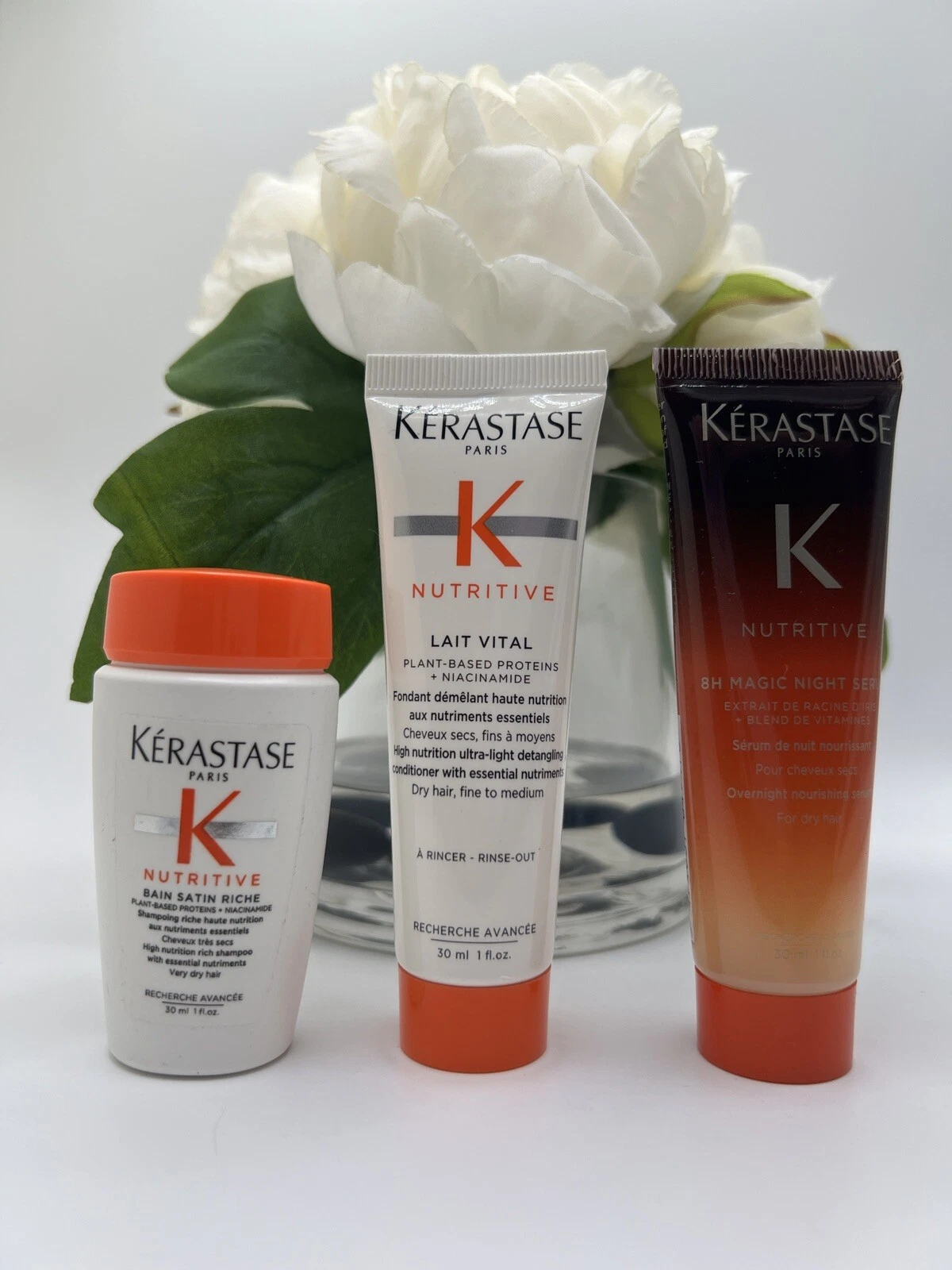 Kerastase Say Goodbye To Dry Hair set : shampoo & conditioner & serum 1oz Each