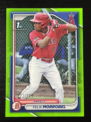 2024 Bowman Felix Morobel 1st Bowman Neon Green Border #'d /399 Angels BP-121