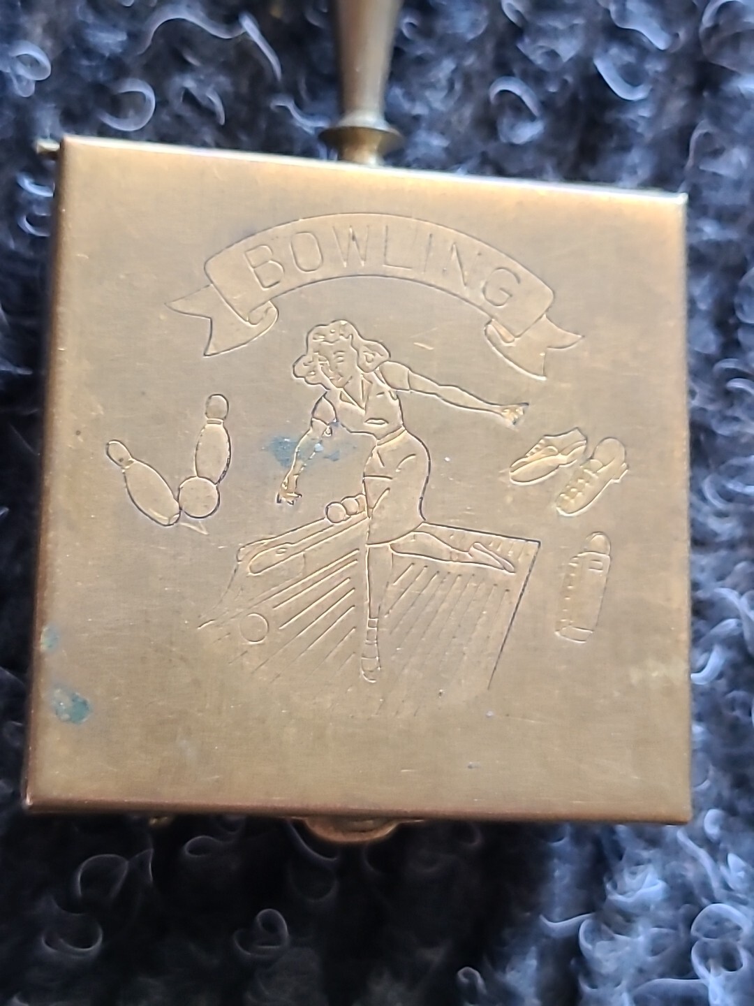 Vintage Bowling Brass Pocket Ashtray