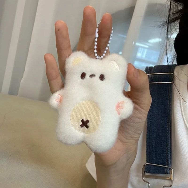 Cartoon Bear Squeak Keychain- Kawaii Plush Doll Keyring