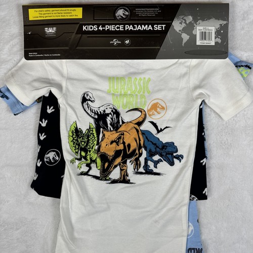 Jurassic World Character Kid’s 4-Piece Pajama Set Size 5 - Picture 4 of 6