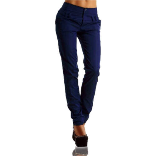 Womens High Waist Trousers Straight Leg Pants for Work Lightweight Long Length P - Picture 32 of 32