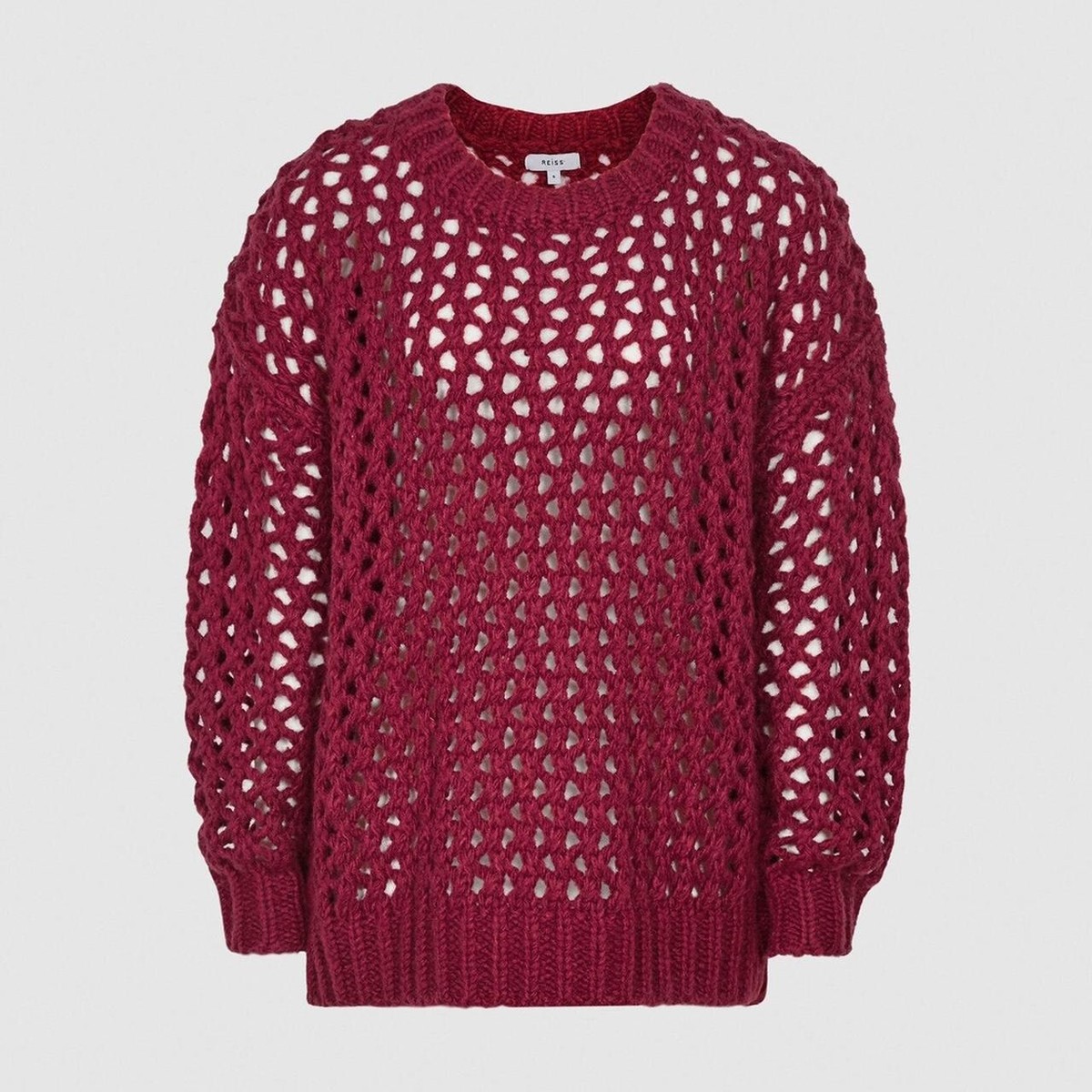 REISS Natalie open-knit wool-blend jumper, SIZE M BNWT UK