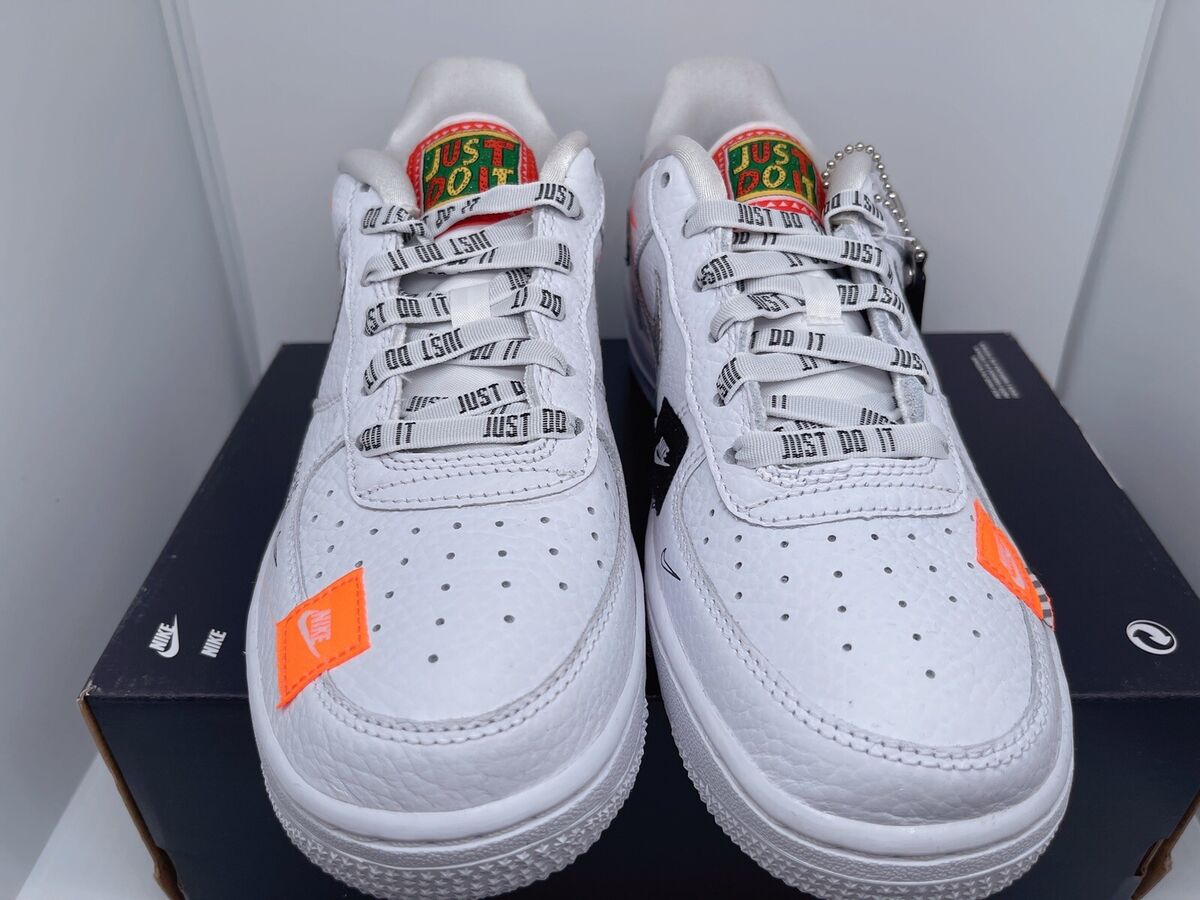 Nike Air Force 1 Just Do It Pack Jdi White Black Orange B Grade AO3977-100  5Y