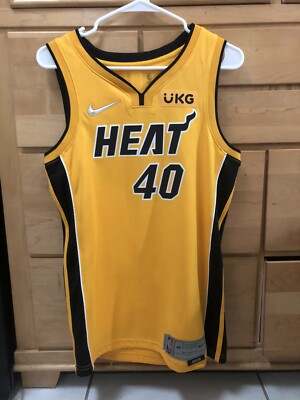 Miami Heat Udonis Haslem Nike Trophy Gold Jersey Size 40 SMALL