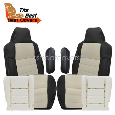 Front Leather Seat Cover / Foam Cushion For 2005 Ford Excursion Limited XLT XLS