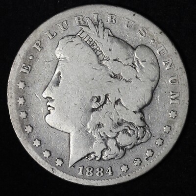 1884-S Morgan Silver Dollar CHOICE VG E889