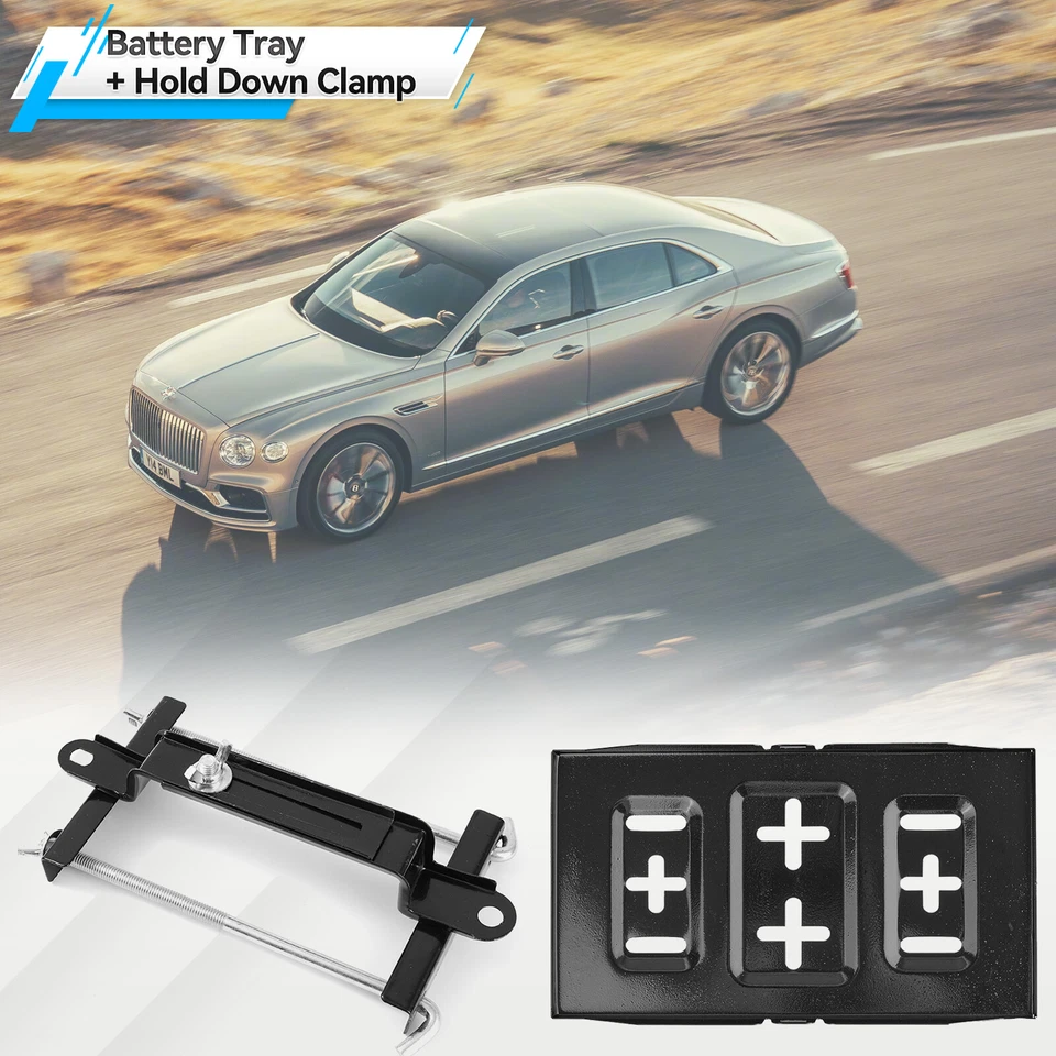 Universal Storage Battery Holder Adjustable Tray & Hold Down Clamp Bracket  Kit - Image 3 of 4