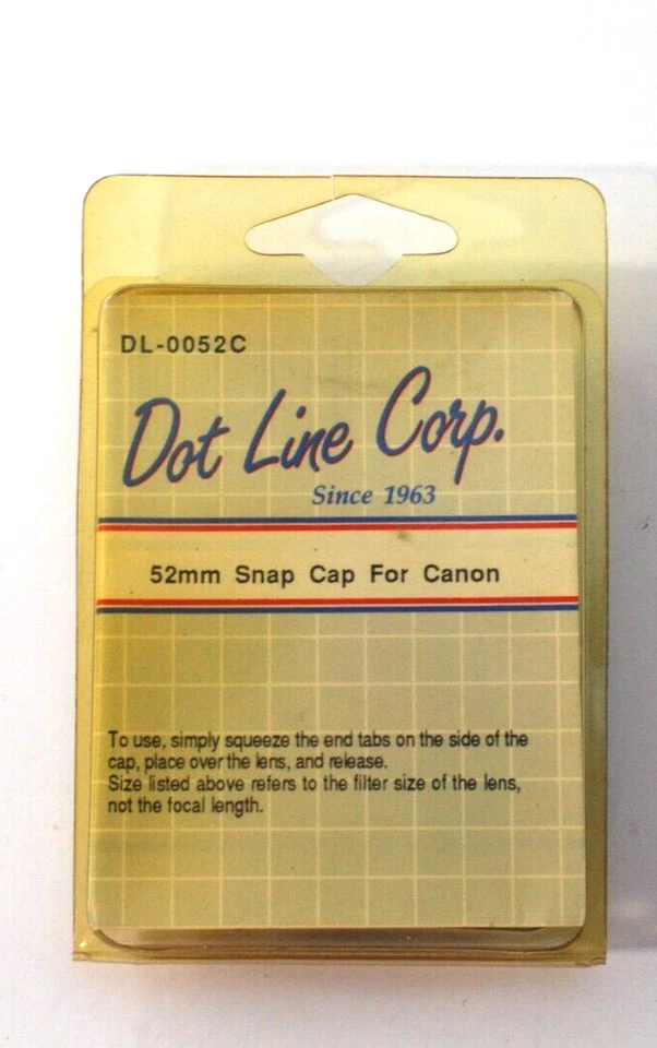 52mm Snap Cap for Canon Lens cover NEW  NOS DOT LINE CORP - Image 2 of 3