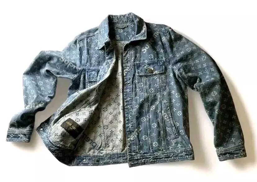 Veste en jean homme Supreme x Louis Vuitton monogramme taille 38