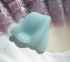 Sea Glass, Opaque Baby Bleu Unique Shape