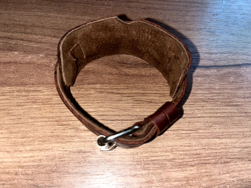 Cinturino orologio trench militare 18mm pelle marrone scuro fatto a mano WW1 WW2 - Immagine 3 di 3