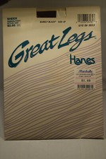 NIP Vintage Hanes Great Legs Pantyhose, Barely Black, Size EF