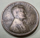1924 1C BN Lincoln Cent Wheat Penny 5547N
