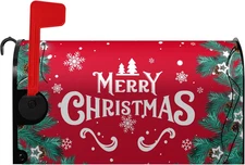 Merry Christmas Mailbox Cover Xmas Trees Magnetic Mailbox Covers Poinsettia Wint