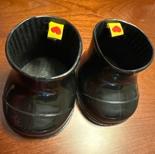 Build A Bear BAB Shoes Black Boots. Build A Bear Workshop. Heart Tag.