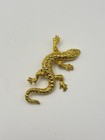 Gold Tone Lizard Gecko Brooch Textured Reptile Pin Costume Jewellery