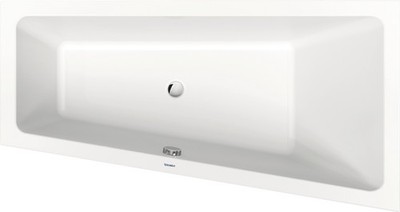 Duravit No.1 Einbau-Badewanne, Trapez, 1600x850mm, 1 Rückenschräge rechts, weiß,