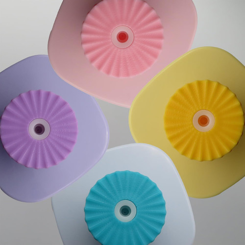 Contact Lens Case with Cleaner Washer, Travel Size Cute Colored Sugar Purple