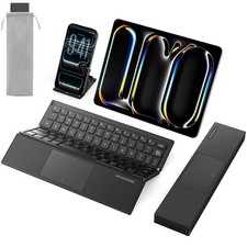 SODI Z01T Portable TriFold Bluetooth Keyboard with Touchpad, Full Size Keys, ...