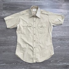 Vtg JC Penney Big Mac Brown Permanent Press Trooper Ranger Button Up Shirt Sz. L