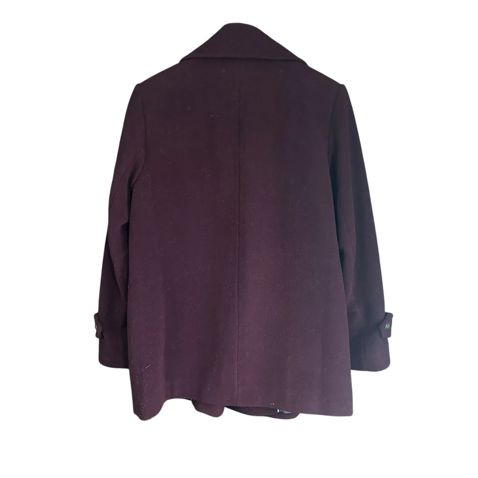 VTG! Larry Levine Wool Blend Wine Colored Peacoat Size PS - Image 4 of 4