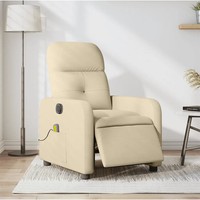 Massagesessel Elektrisch Creme Stoff Relax Sessel Mit Shiatsu Funktion
