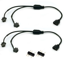 1-to-2 ARGB Splitter Cable Adapter, 5V 3-Pin JST SM 3Pin Female, 11.8 Inches,...