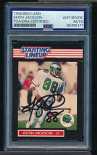 1989 Kenner Starting Lineup Card Keith Jackson RC signed autograph PSA/DNA
