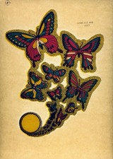 Vintage 1978 Butterfly Fantasy Glitter Iron On Transfer