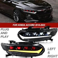Red Devil Eye LED Headlight For Honda Accord 10Th Gen 2018-2022 Head Lamps LH+RH