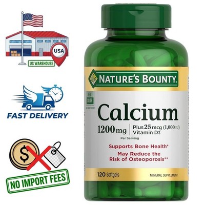Calcium Carbonate 1200mg with Vitamin D3 1000 IU | 120 Softgels | 60 Day Supply
