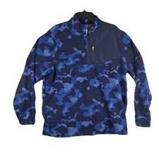 Starter Sweater Mens Large Blue Camo Quarter Zip Up Tech Long Sleeve Outdoor