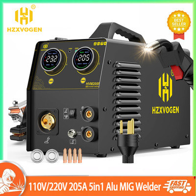 Easy for Beginner 5in1 MIG Welding Tool 205A 110V 220V Pulse MIG MMA TIG Welder