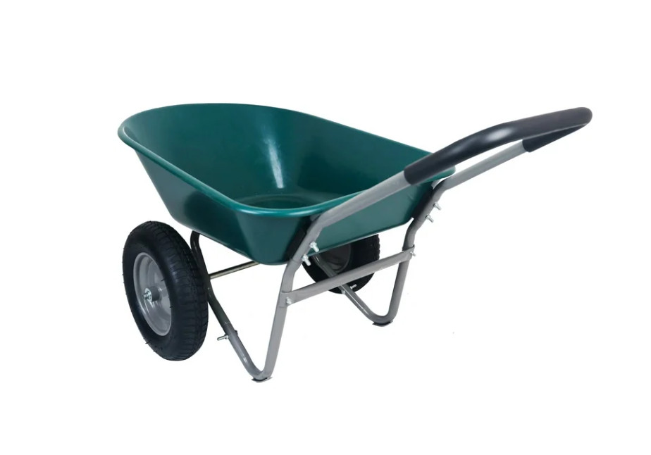 Heavy-Duty Garden Cart Dual Wheel Wheelbarrow Rust Proof Yard Tool Easy Use