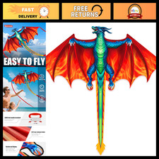 Large Easy to Fly Kites for Kids 4-12 Adults - Fun Outdoor Activity, Single Li