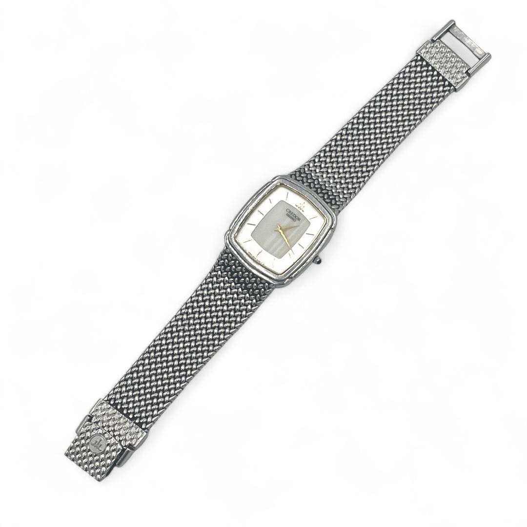 SEIKO CREDOR 5A74 3D20 Moonstone Dial Mens Dress Watch Stainless