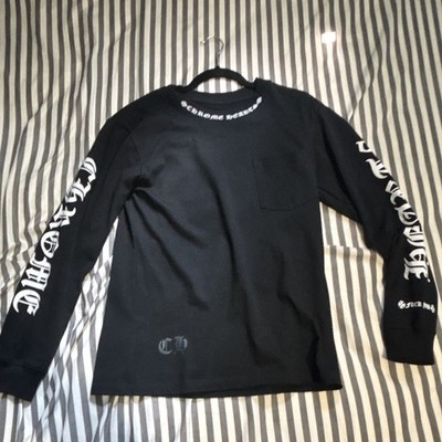 Chrome Hearts Men's S Black Long Sleeve Crew Neck Graphic Logo Pocket Tee
