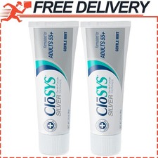 2-Pack CloSYS Silver Fluoride Toothpaste for Adults 55 , 3.4 oz Gentle Mint