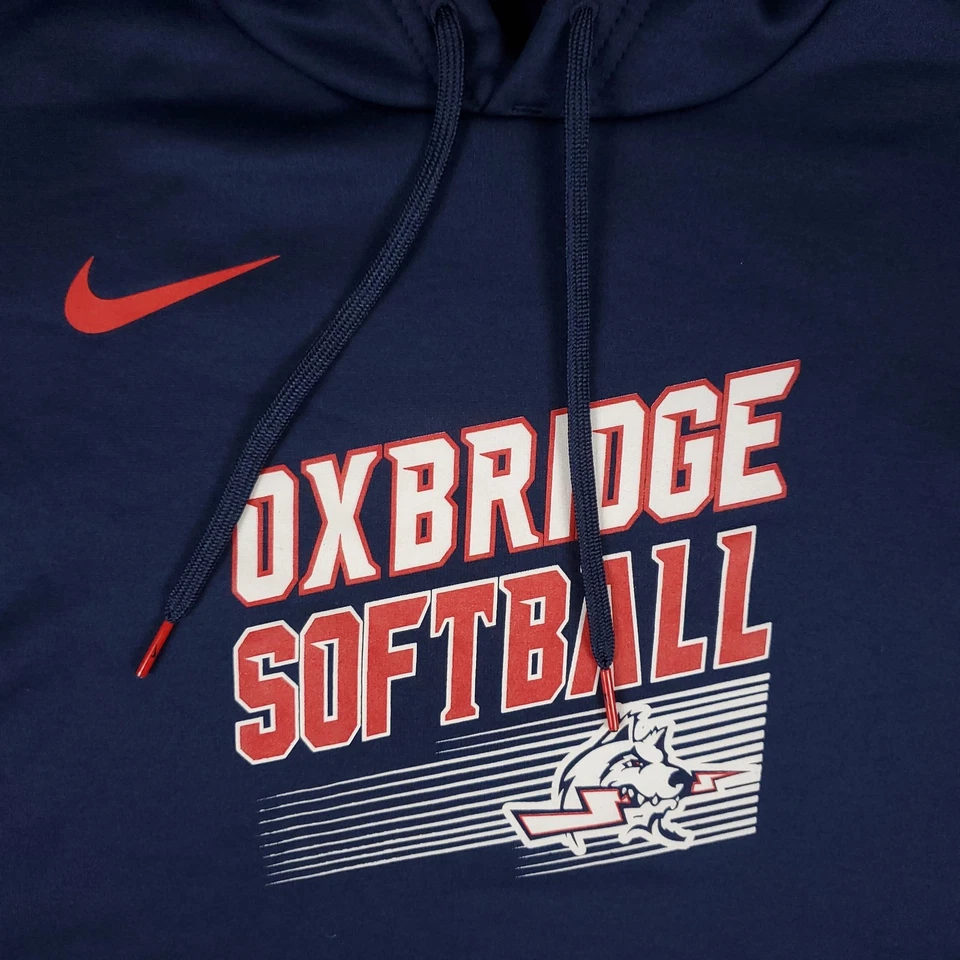 Sudadera con Capucha Nike Para Hombres XL Azul Rojo Calce Térmico NCAA Pullover de Béisbol Foto 3 de 4