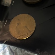 1963 England One Penny Bronze Coin Queen Elizabeth II Uncertified BN Color