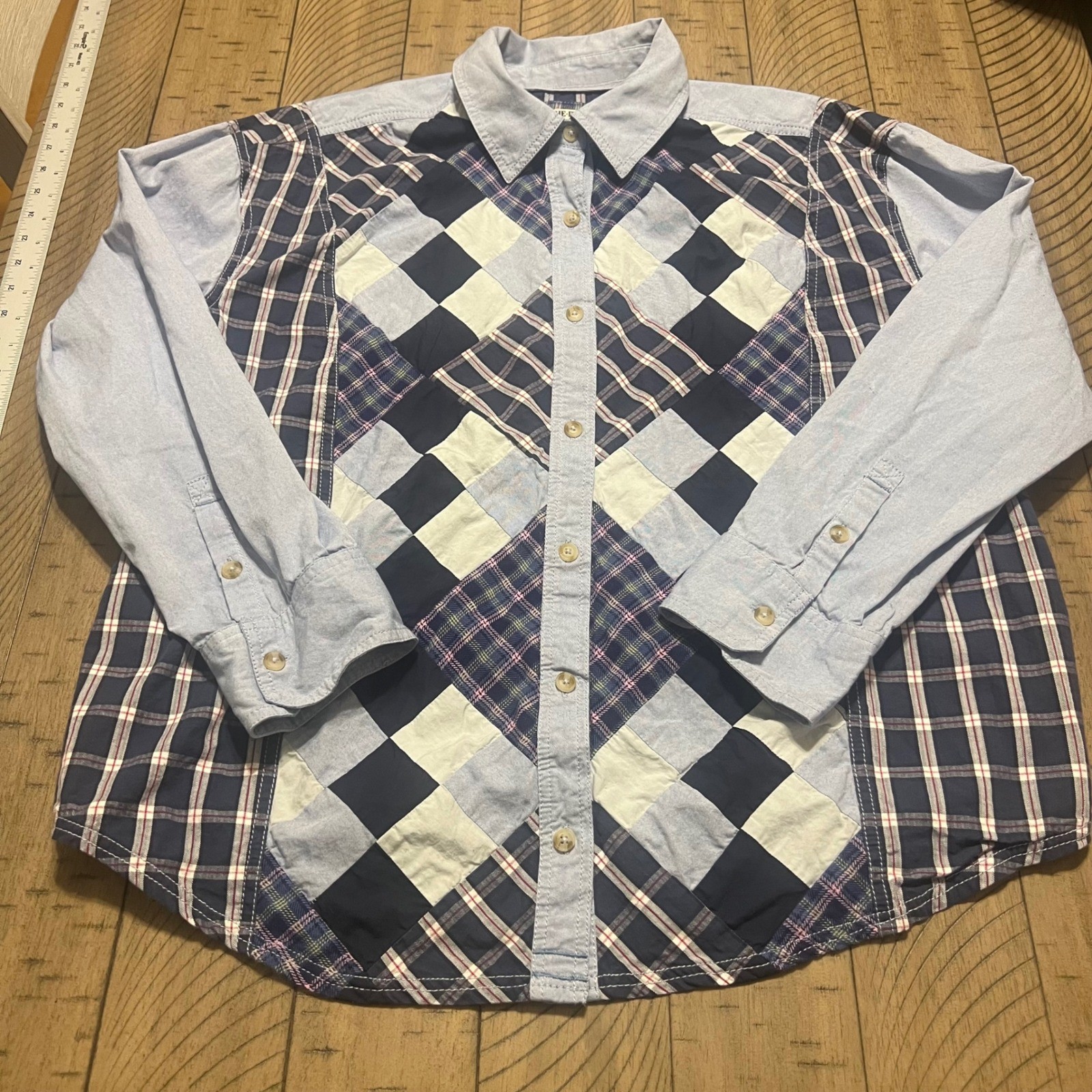 WE THE FREE Patchwork Plaid Button Down Shirt Wom… - image 3