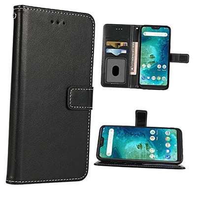 Compatible with Xiaomi Mi A2 Lite/Redmi 6 Pro Wallet Case Wrist Strap Black